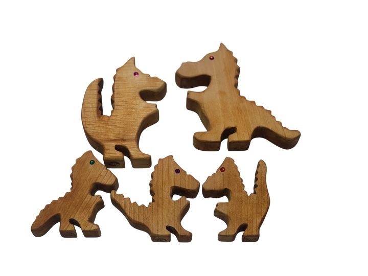 Dragon Family Natural Wood 5 parts