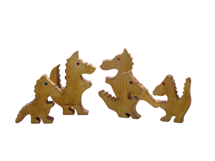 Dragon Family Natural Wood 5 parts