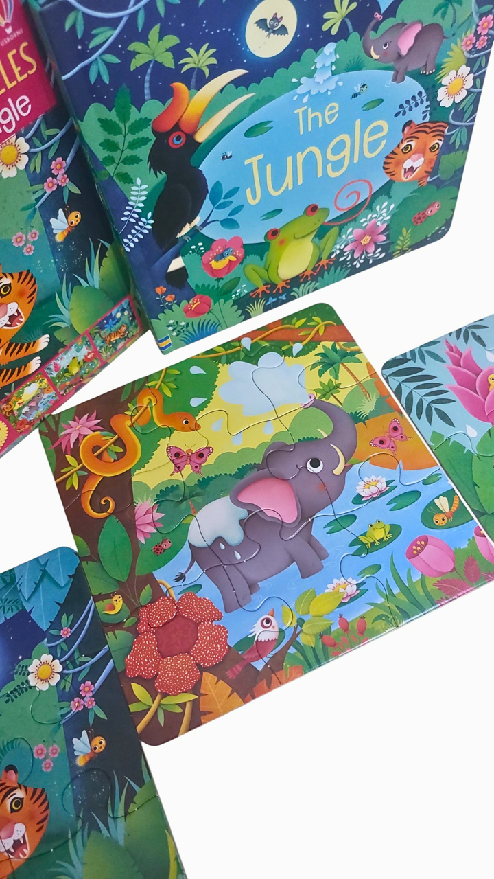 Book & 3 Jigsaw Puzzles: The Jungle