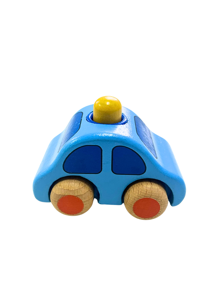Blue Vehicle With Horn