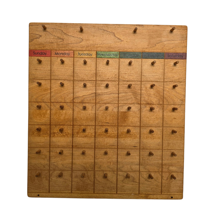 Treasures From Jennifer, Home Calendar. Our wooden perpetual Home Calendar is made from solid hardwood, high quality printing, and beautiful unique design. Wonderful for everyday use in your home and school. Ready to hang on the wall or pair with our Tabletop Stand for displaying on a flat surface (stand is not included). Pieces are all removable and give the child an interactive way to learn about time, weather, season, and upcoming events. The top pegs display your season and weather coins next to the mon