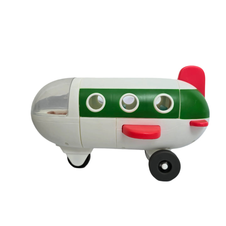 Hasbro, Preschoolers and Peppa Pig fans ages 3 and up will be delighted with this Air Peppa toy. Inspired by the vehicle seen in entertainment, it comes with a Peppa Pig figure. An attached Miss Rabbit figure is seated in the cockpit, and can flip back to make room for another pilot! The plane’s top hinges open, the stairs fold down, and the back trunk opens as well. There are seats for 3 figures in all. (Additional figures sold separately. Subject to availability.) Peppa’s suitcase opens and closes, and fi