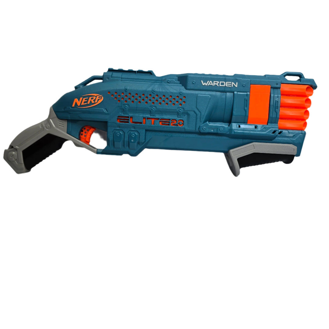Nerf, Gear up for battle with Nerf Elite 2.0 blasters that feature built-in customizing capabilities so you can upgrade them and seize the advantage in Nerf competitions. Build your stockpile of Nerf Elite 2.0 blasters to optimize your game strategy and bring tactical performance and flexibility to every mission and battle. The Nerf Elite 2.0 Warden DB-8 blaster fires 2 darts at once to send a double dose of firepower at your targets. It has an 8-dart capacity, so you can launch a series of darts at the com