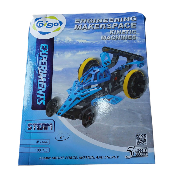 Gigo, Kids will stretch their brains with this toy that can make five awesome machines and learn about the physics of force, motion, and energy! Construct a rubber band-powered race car that zooms across the floor or a catapult and launch objects through the air! There are just so many different vehicles to build with this toy that will entertain your kids for hours on end!
