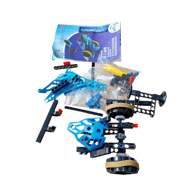 Gigo, Kids will stretch their brains with this toy that can make five awesome machines and learn about the physics of force, motion, and energy! Construct a rubber band-powered race car that zooms across the floor or a catapult and launch objects through the air! There are just so many different vehicles to build with this toy that will entertain your kids for hours on end!