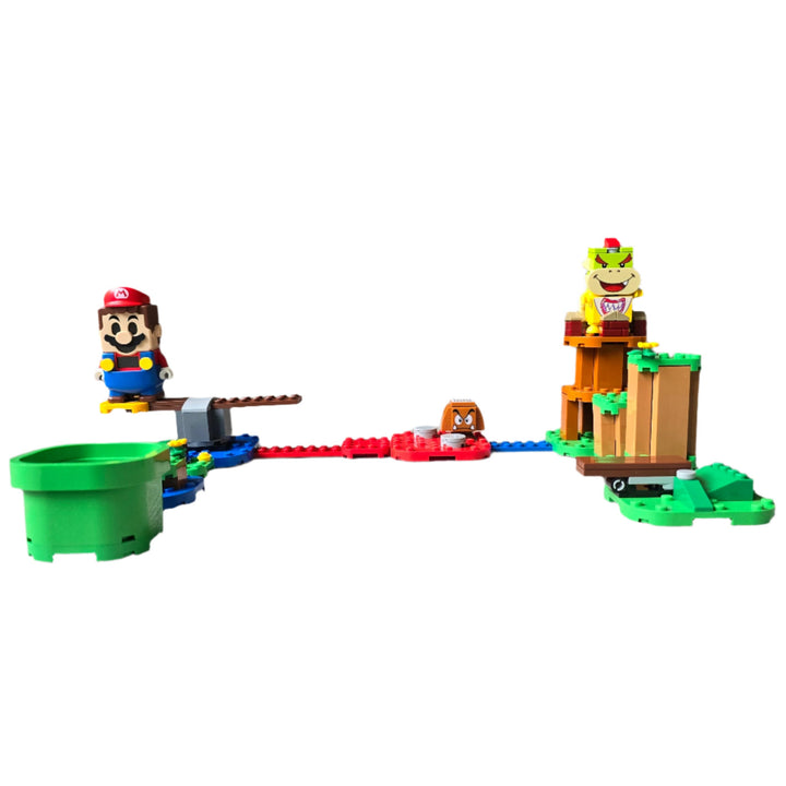 Lego, Kids can team up with their favorite character in the real world with this LEGO Super Mario Adventures with Mario Starter Course (71360). Players earn virtual coins moving LEGO Mario from the Start Pipe to the Goal Pole via spinning and cloud platforms, the ? Block, and super battles with the Goomba and Bowser Jr. toy figures. Rearrange the bricks to create new levels to master!