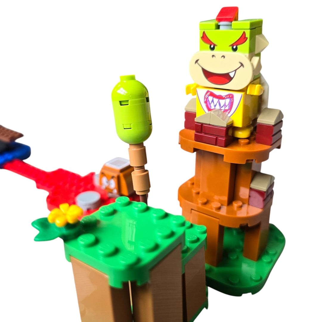 Lego, Kids can team up with their favorite character in the real world with this LEGO Super Mario Adventures with Mario Starter Course (71360). Players earn virtual coins moving LEGO Mario from the Start Pipe to the Goal Pole via spinning and cloud platforms, the ? Block, and super battles with the Goomba and Bowser Jr. toy figures. Rearrange the bricks to create new levels to master!