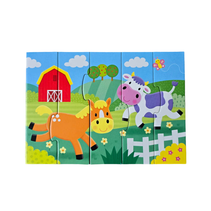 Galt, 4 Puzzles In A Box Animals, Colourful first puzzles of vehicle and animal scenes, each with a different number of pieces. Encourages the development of matching and sorting skills as the child progresses. Ideal first jigsaw puzzles that are easy to handle and quick to build.