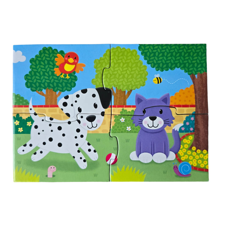Galt, 4 Puzzles In A Box Animals, Colourful first puzzles of vehicle and animal scenes, each with a different number of pieces. Encourages the development of matching and sorting skills as the child progresses. Ideal first jigsaw puzzles that are easy to handle and quick to build.