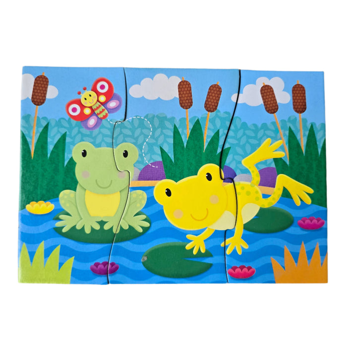 Galt, 4 Puzzles In A Box Animals, Colourful first puzzles of vehicle and animal scenes, each with a different number of pieces. Encourages the development of matching and sorting skills as the child progresses. Ideal first jigsaw puzzles that are easy to handle and quick to build.