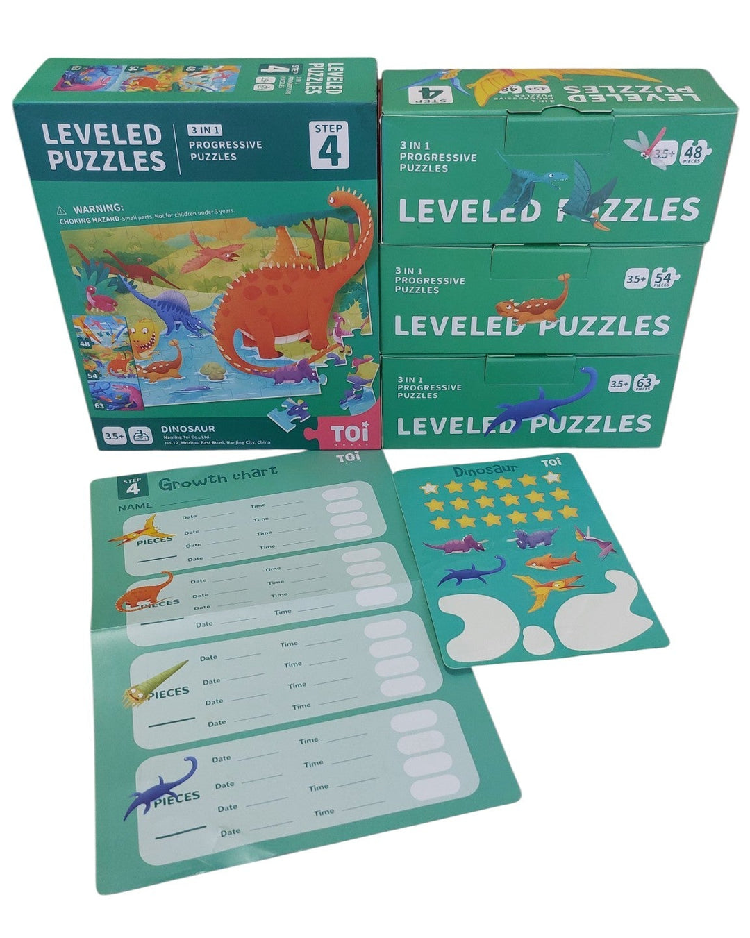 Step 4 Leveled Puzzle Dinosaur Set