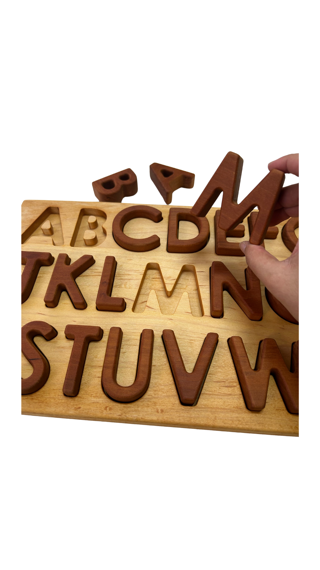 Alphabet Puzzle - Uppercase Walnut Letters