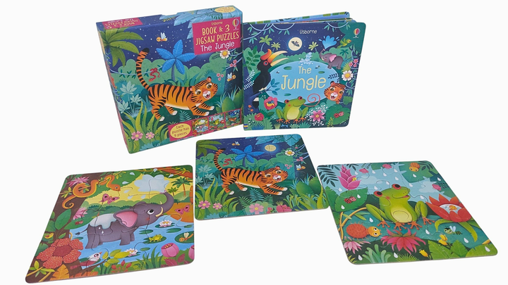 Book & 3 Jigsaw Puzzles: The Jungle