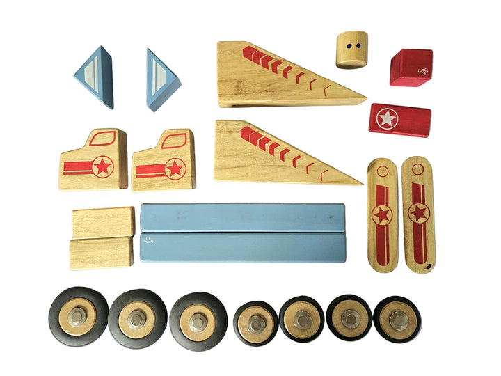 Jumper Magnetic Wooden Blocks Stunt Team 25 Pcs