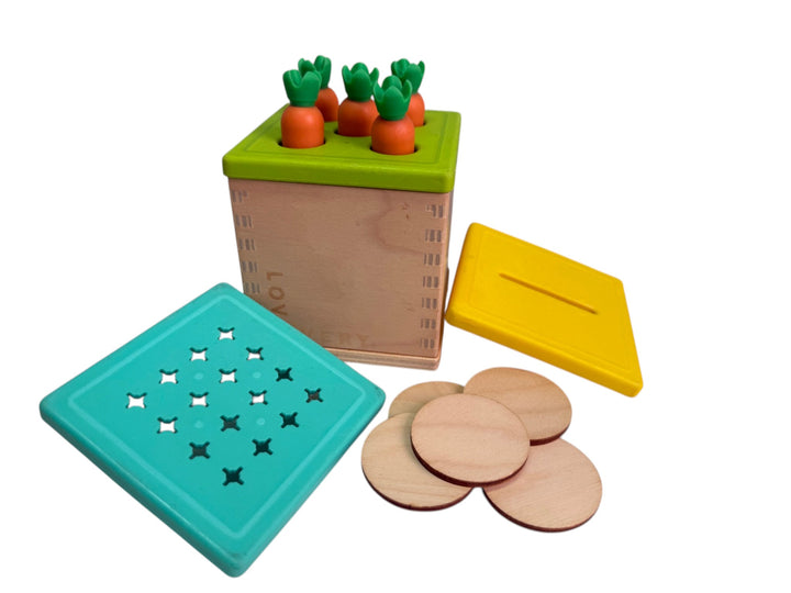 Wooden Coin Bank Set (The Babbler Play Kit 13, 14, 15+ months)