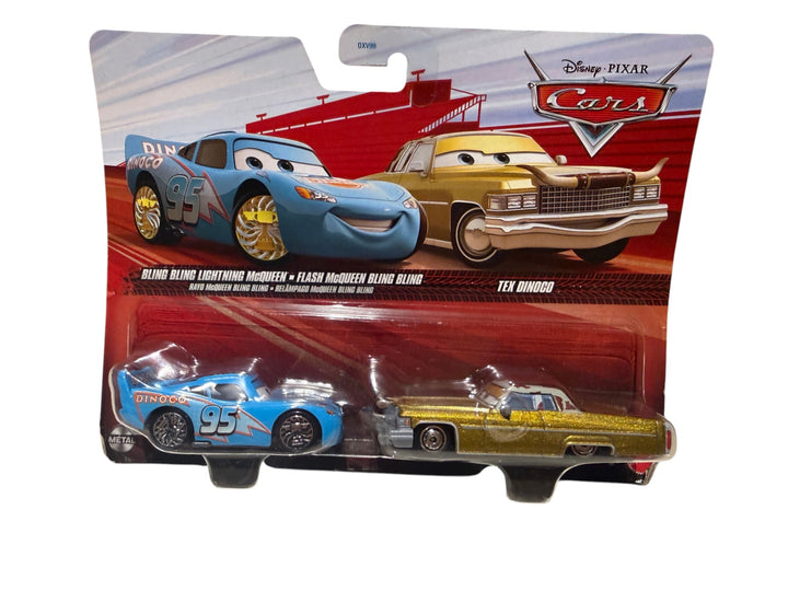 Disney Pixar Cars 2-Pack – Bling Bling Lightning McQueen + Tex Dinoco