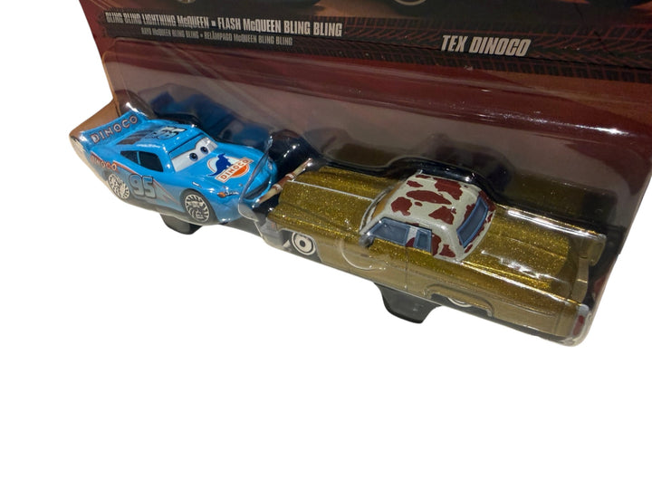 Disney Pixar Cars 2-Pack – Bling Bling Lightning McQueen + Tex Dinoco