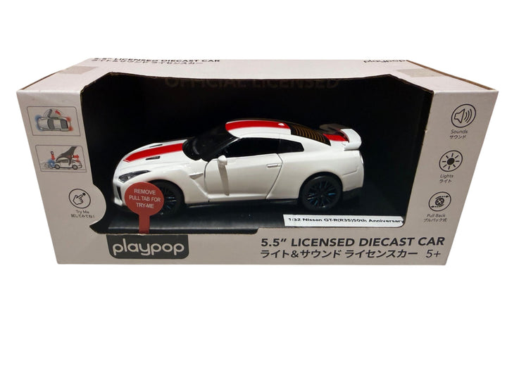 playpop 5.5" Licensed Diecast 1:32 Nissan GT-R (R35) 50th Anniversary (lights & sound)