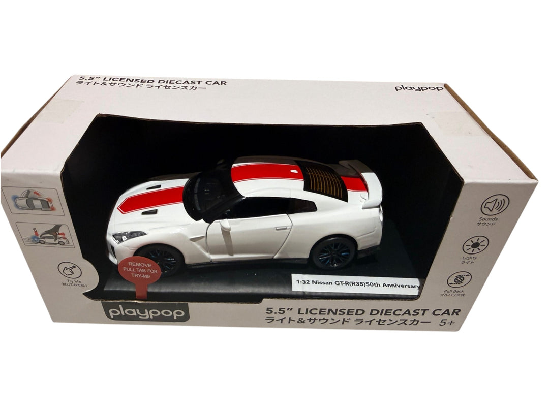 playpop 5.5" Licensed Diecast 1:32 Nissan GT-R (R35) 50th Anniversary (lights & sound)