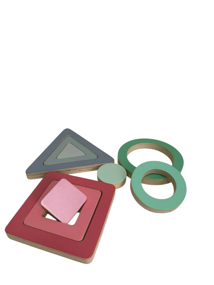 Shapes Puzzles, Counting Cards, Slide-and-stack Ring Puzzle - Let's Count Plus Set (16-17 months)