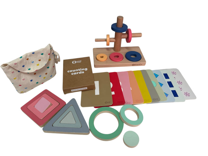 Shapes Puzzles, Counting Cards, Slide-and-stack Ring Puzzle - Let's Count Plus Set (16-17 months)