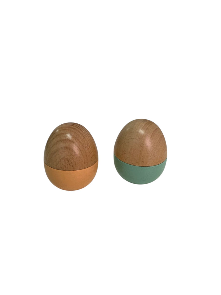 Round Wood Shaker, Waterfall Shaker, 2 Shaker eggs - Let's Listen Plus Set (6-7 months)