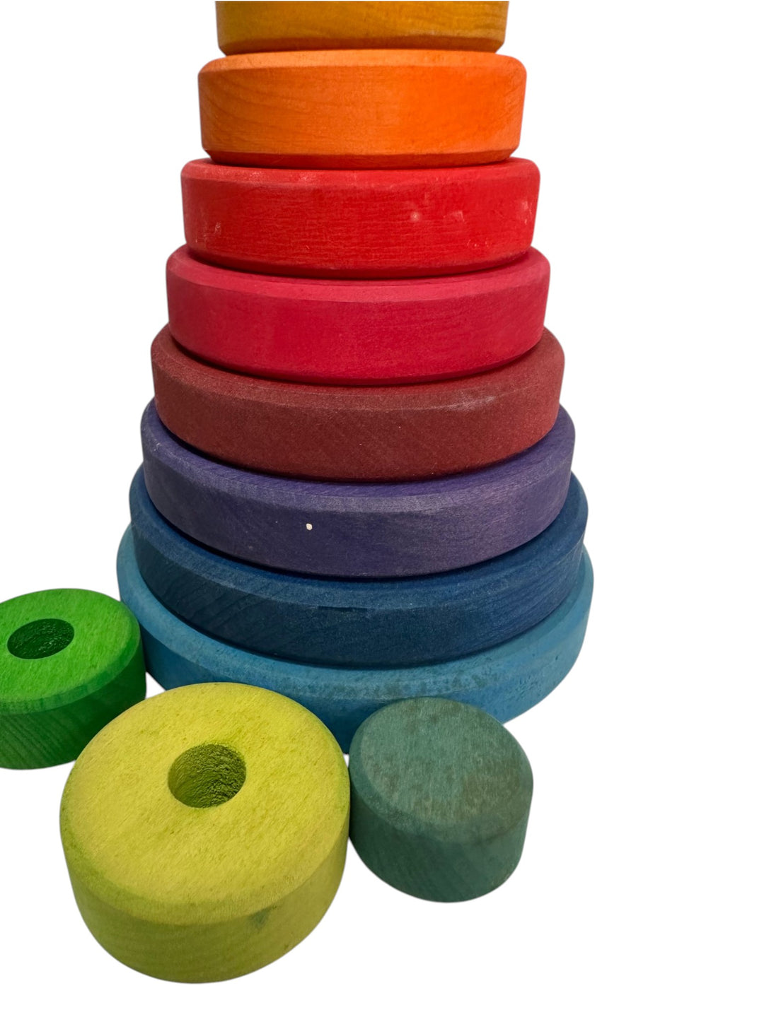 Large Wooden Conical Stacking Tower (Rainbow) 11pcs