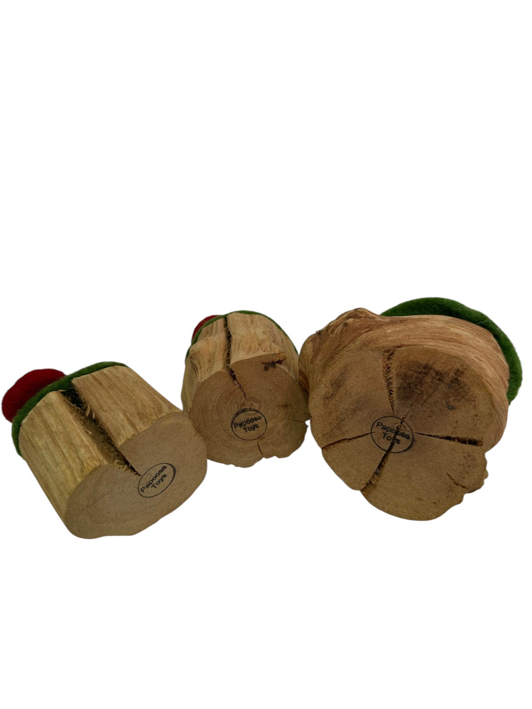 Felt and Wood Toadstool Trunks 3pcs