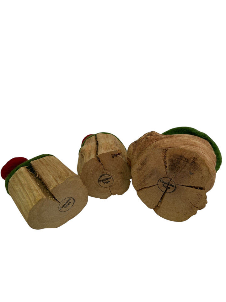 Felt and Wood Toadstool Trunks 3pcs