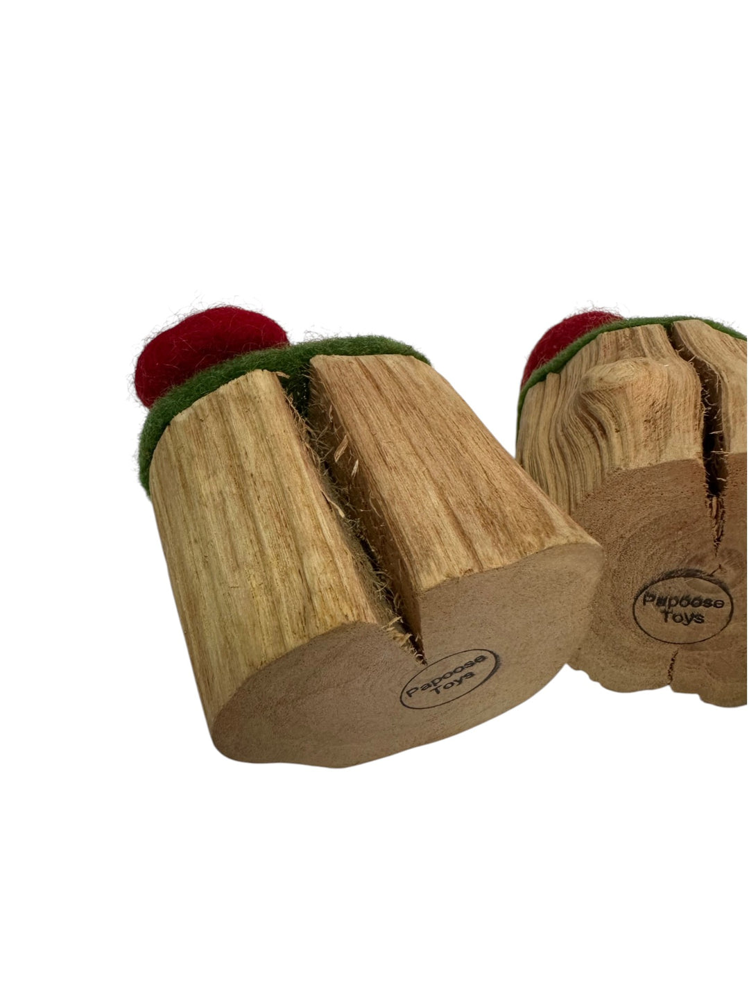 Felt and Wood Toadstool Trunks 3pcs