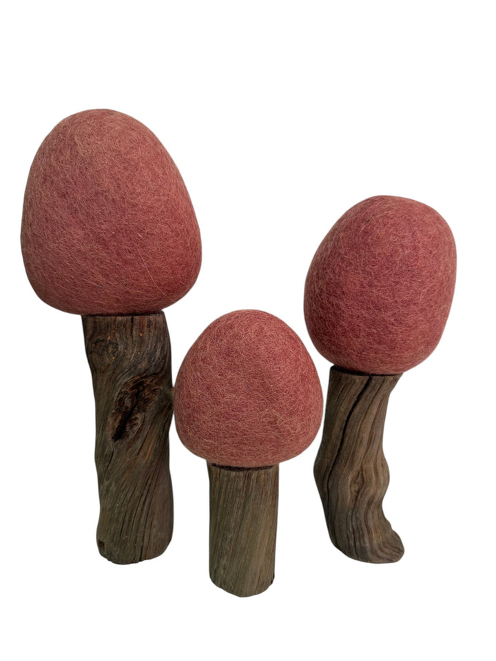 Felt and Wood Autumn Trees 3pcs