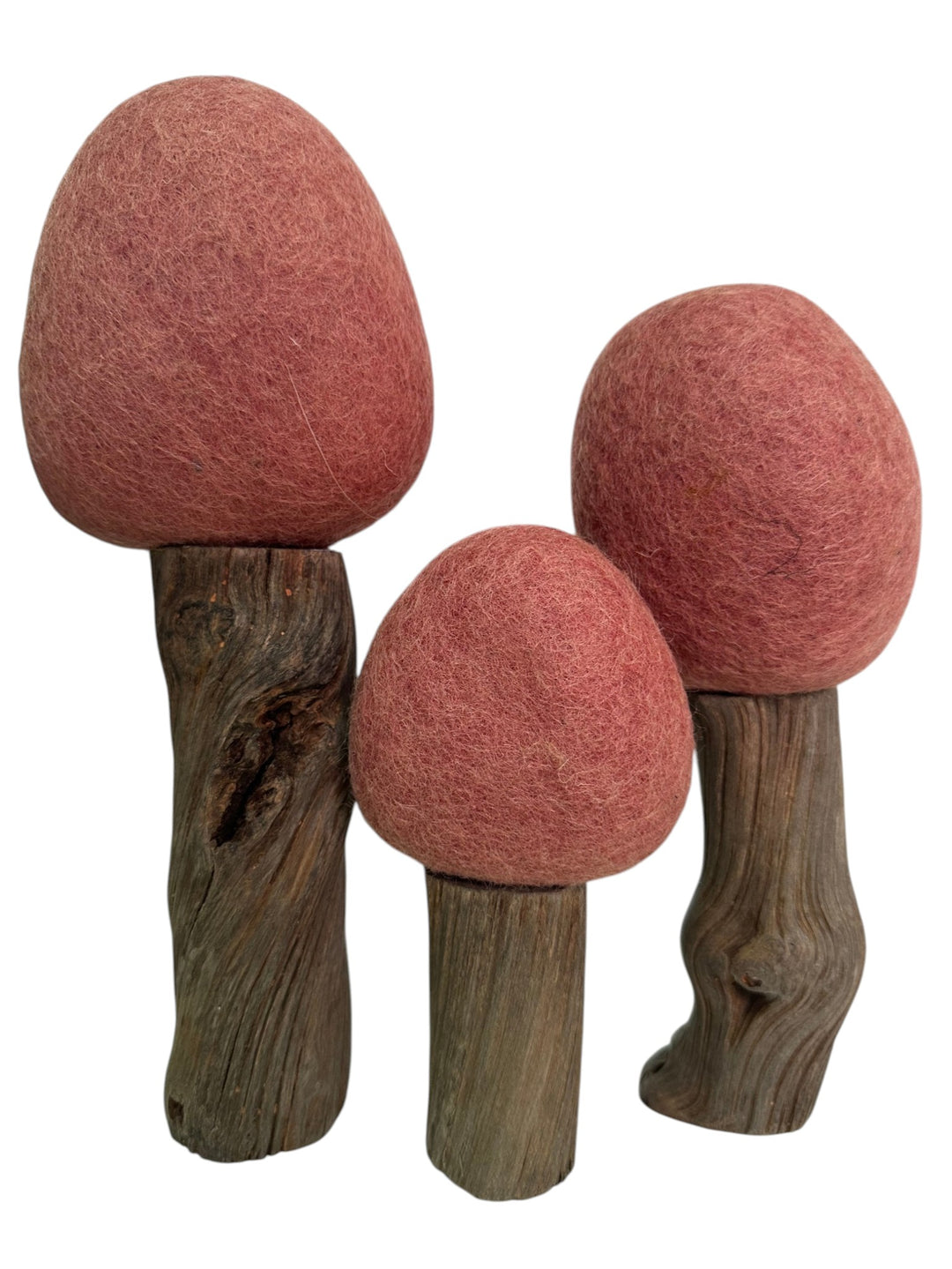 Felt and Wood Autumn Trees 3pcs