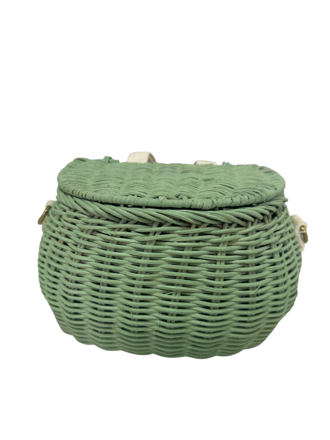 Mini Chari Rattan Bag - Vintage Blue