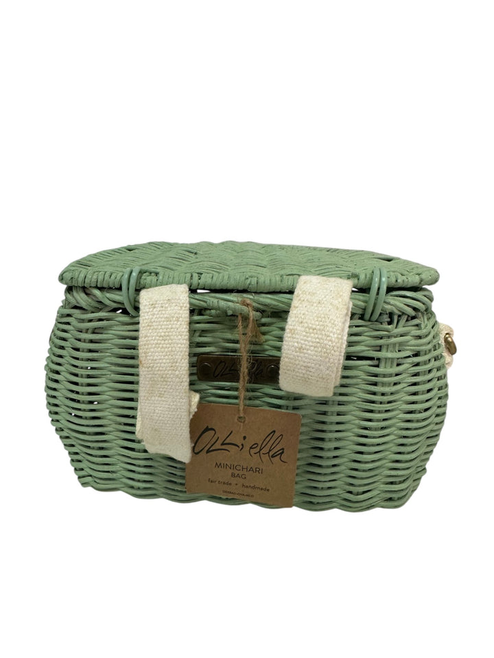 Mini Chari Rattan Bag - Vintage Blue