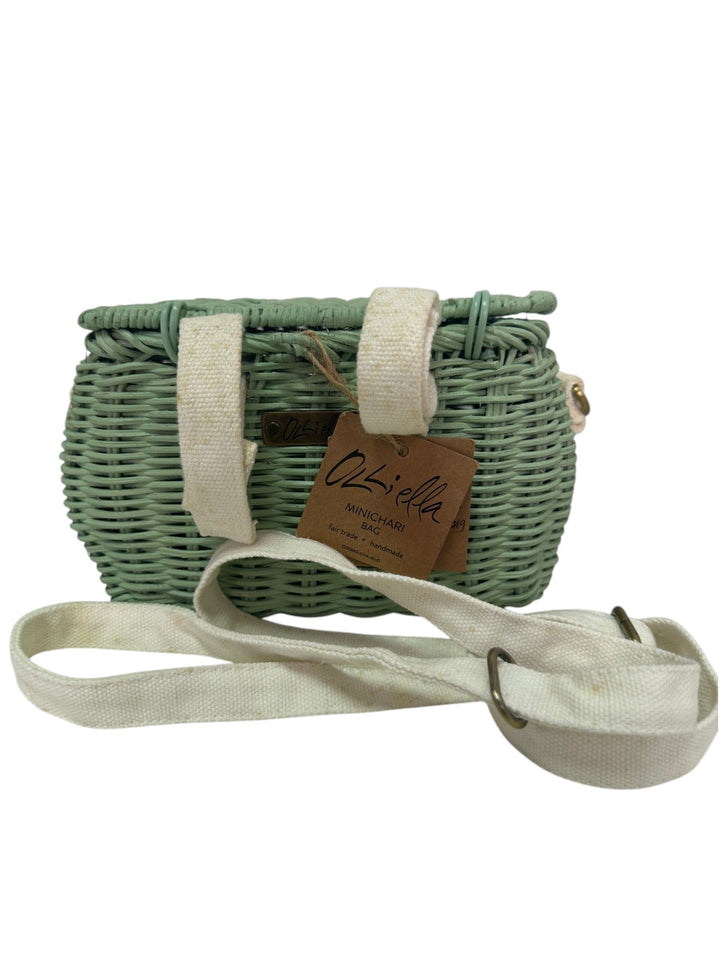 Mini Chari Rattan Bag - Vintage Blue