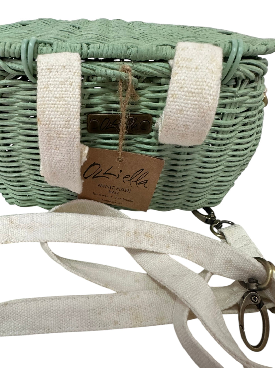 Mini Chari Rattan Bag - Vintage Blue