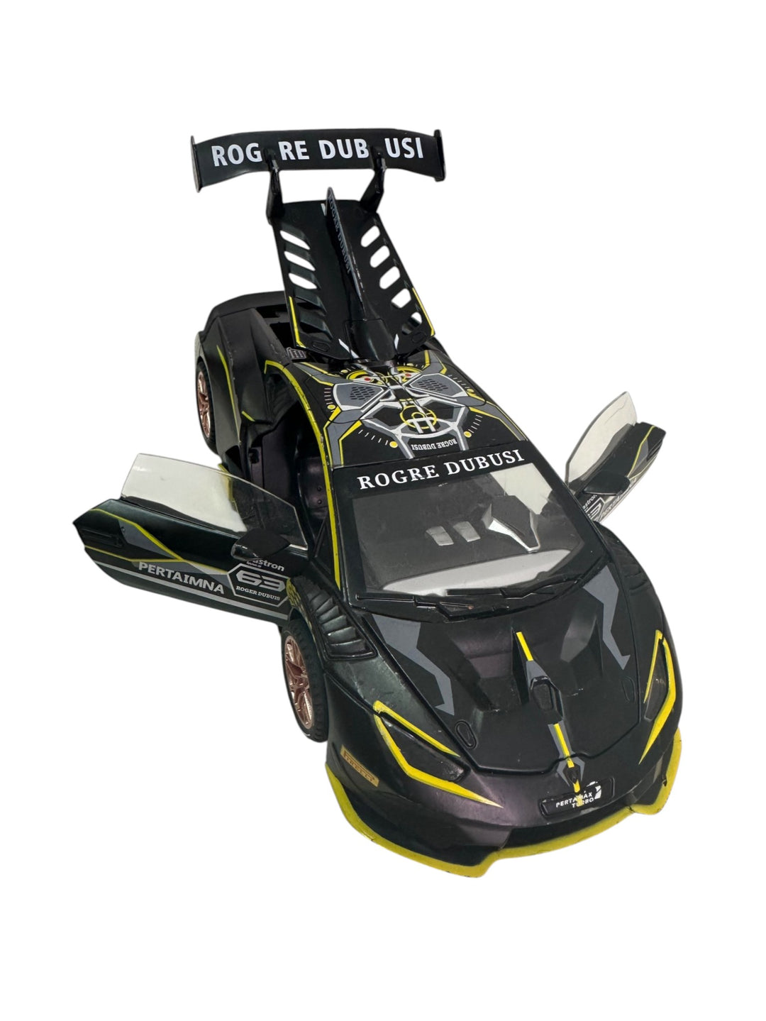 Lamborghini Huracán Super Trofeo EVO2 Alloy Diecast Car – Black Roger Dubuis Edition Collectible Model Car TV3277 (Battery Included with working sound effects)