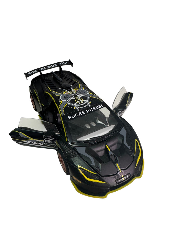 Lamborghini Huracán Super Trofeo EVO2 Alloy Diecast Car – Black Roger Dubuis Edition Collectible Model Car TV3277 (Battery Included with working sound effects)
