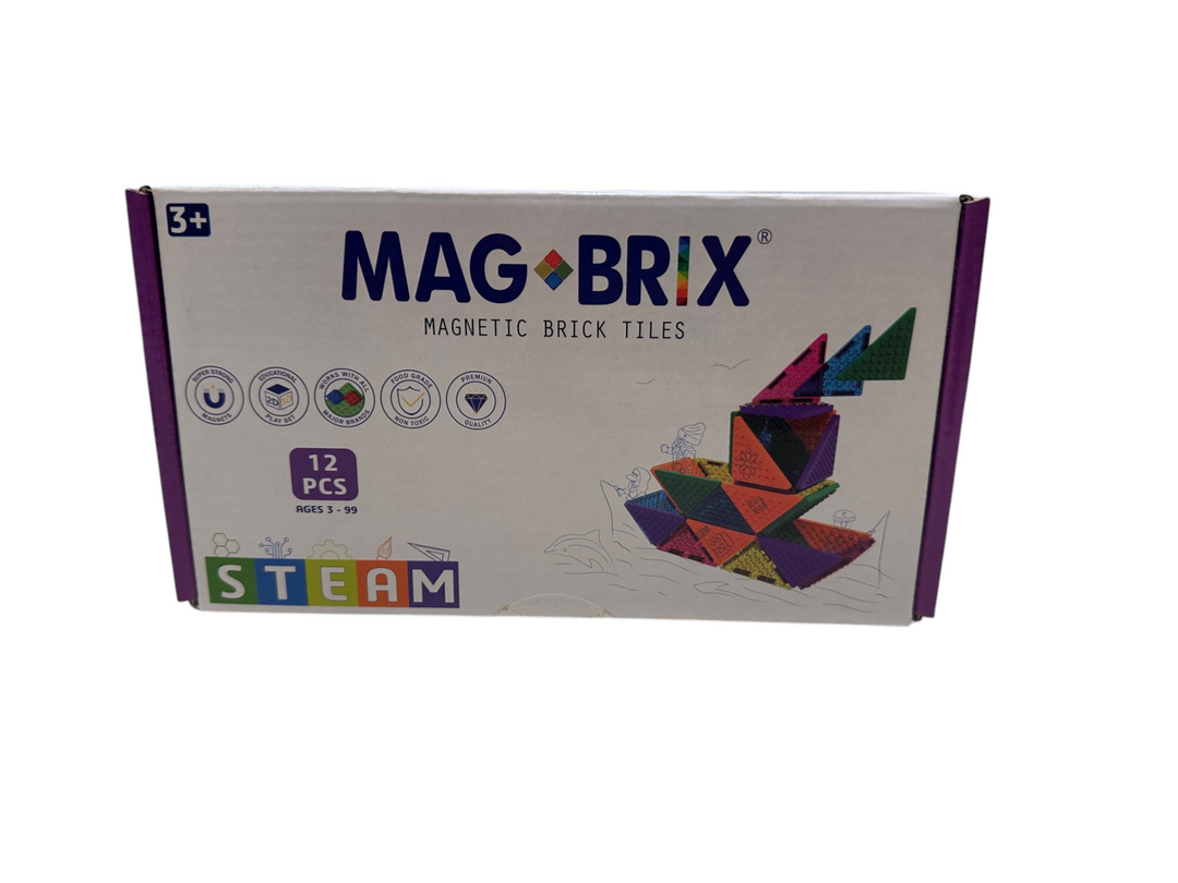 Magnetic Brick Tile - Right Angle Triangle 12 pcs