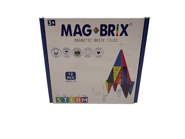 Magnetic Brick Tile - Isosceles Triangle 12 pcs