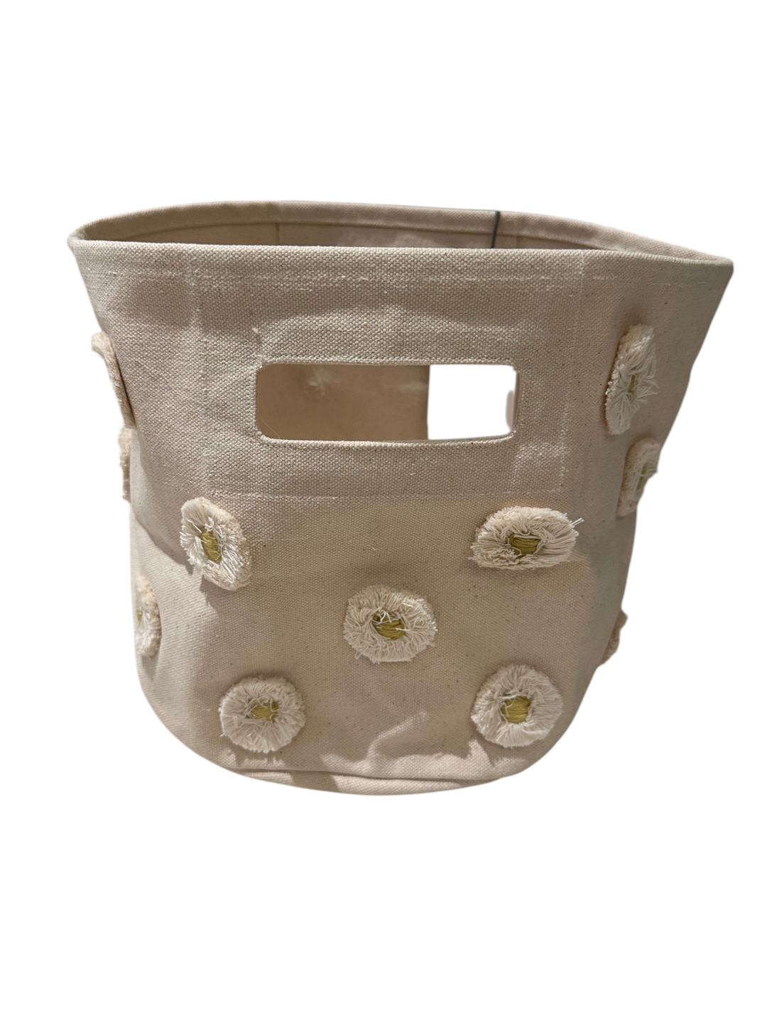 Pom Pom Basket Pint - White/Yellow Sunflower