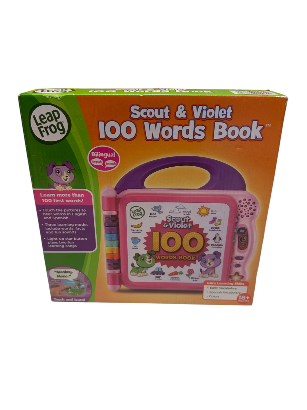 Scout & Violet 100 Words Book (Bilingual English/Spanish)