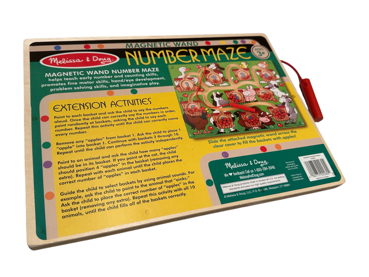 Farm Magnetic Number Maze (wooden board + magnetic wand)
