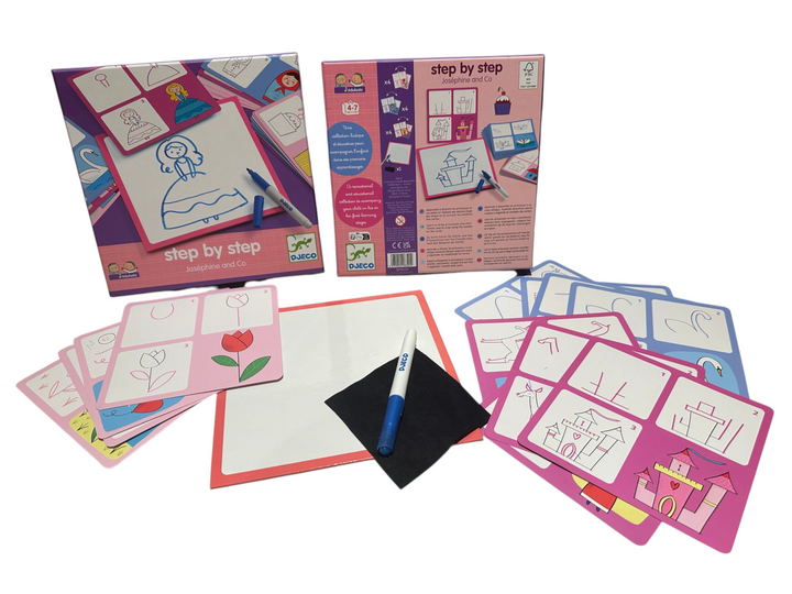 Eduludo Step by Step - Josephine and Co (learn-to-draw cards + marker)