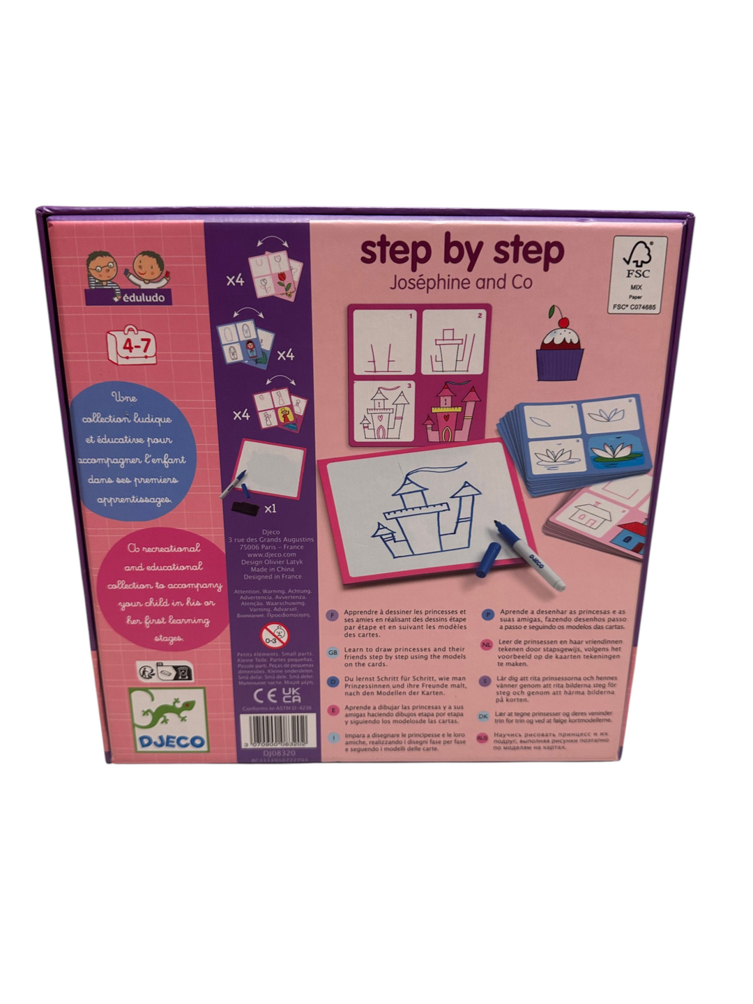 Eduludo Step by Step - Josephine and Co (learn-to-draw cards + marker)