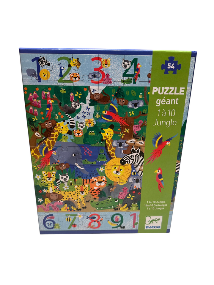 Giant Puzzle - 1 to 10 Jungle, 54 pcs