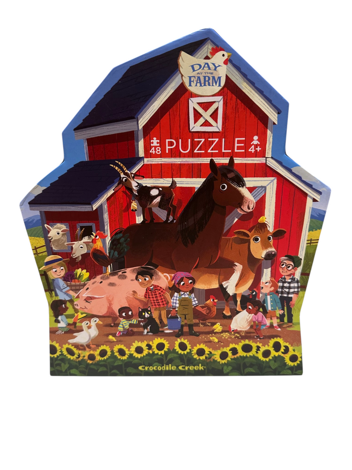 Day at the Farm - Shaped Puzzle, 48 pcs