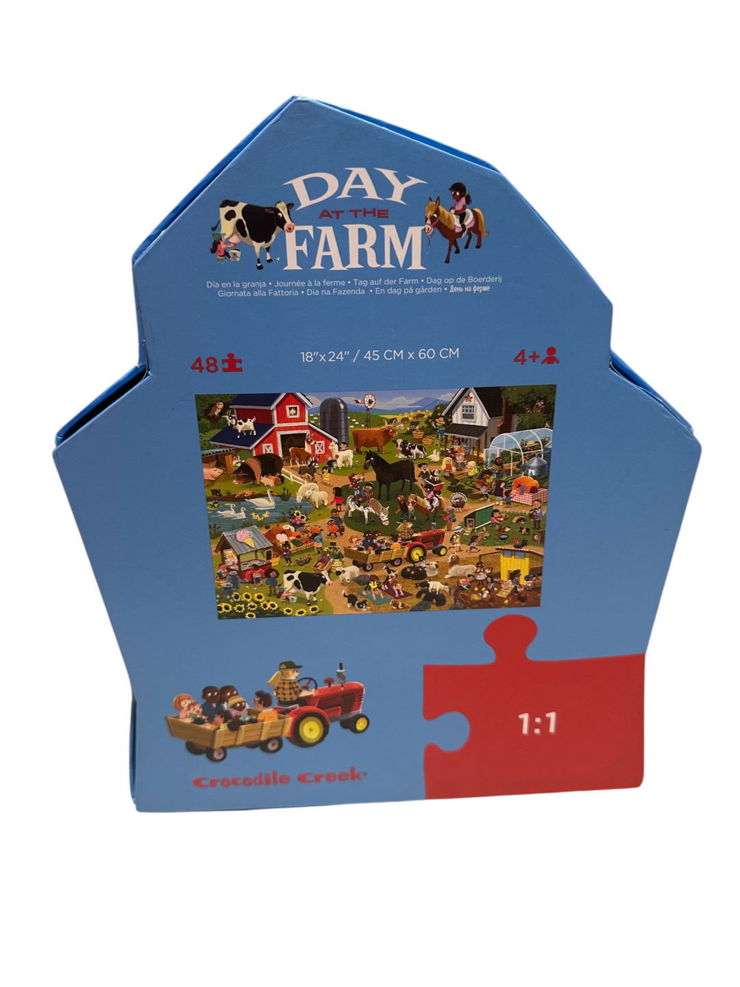 Day at the Farm - Shaped Puzzle, 48 pcs