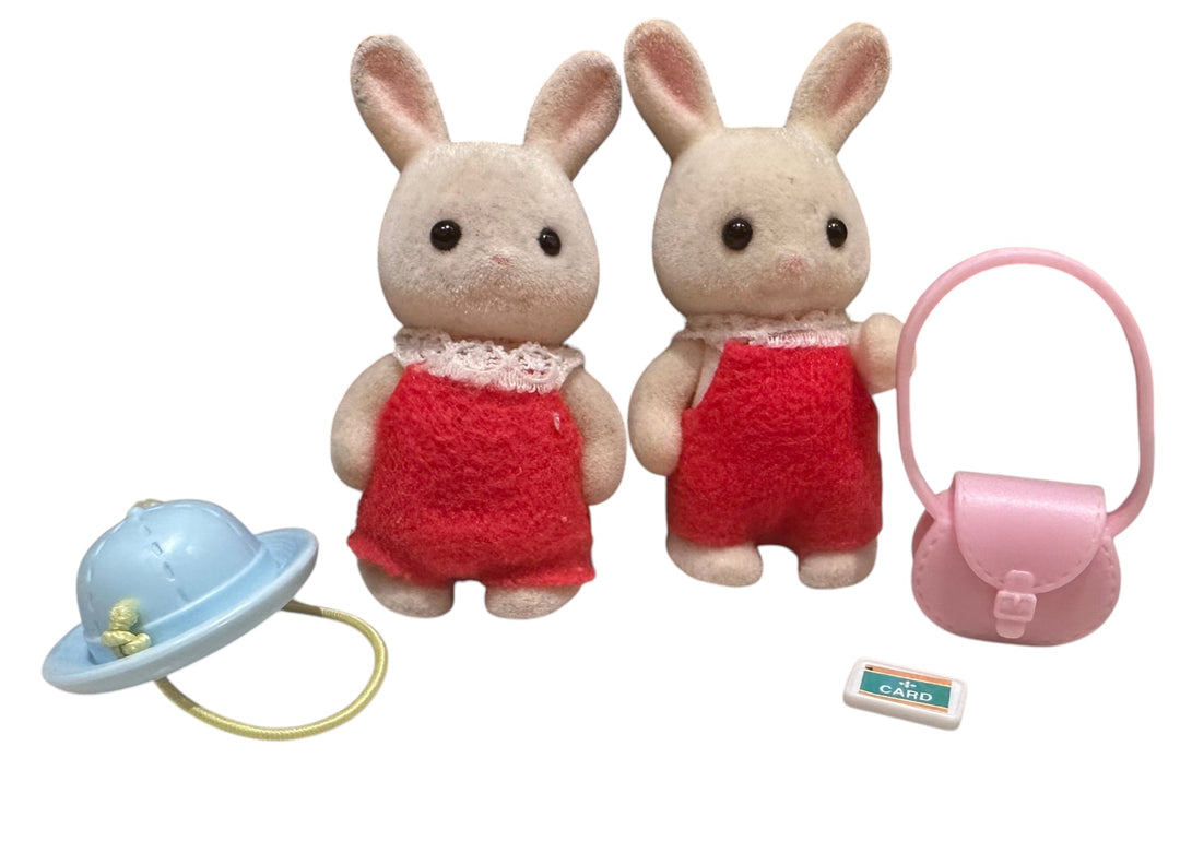 Chocolate Rabbit Baby x2 with accessories