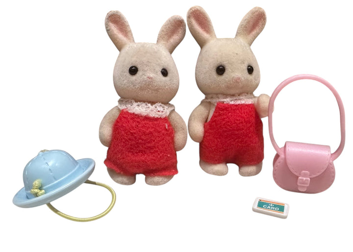 Chocolate Rabbit Baby x2 with accessories